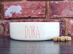 Personalised Skinny Font Dog Bowls