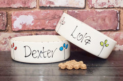 Personalised Petal Design Dog Bowls | Handmade Dog Bowls UK
