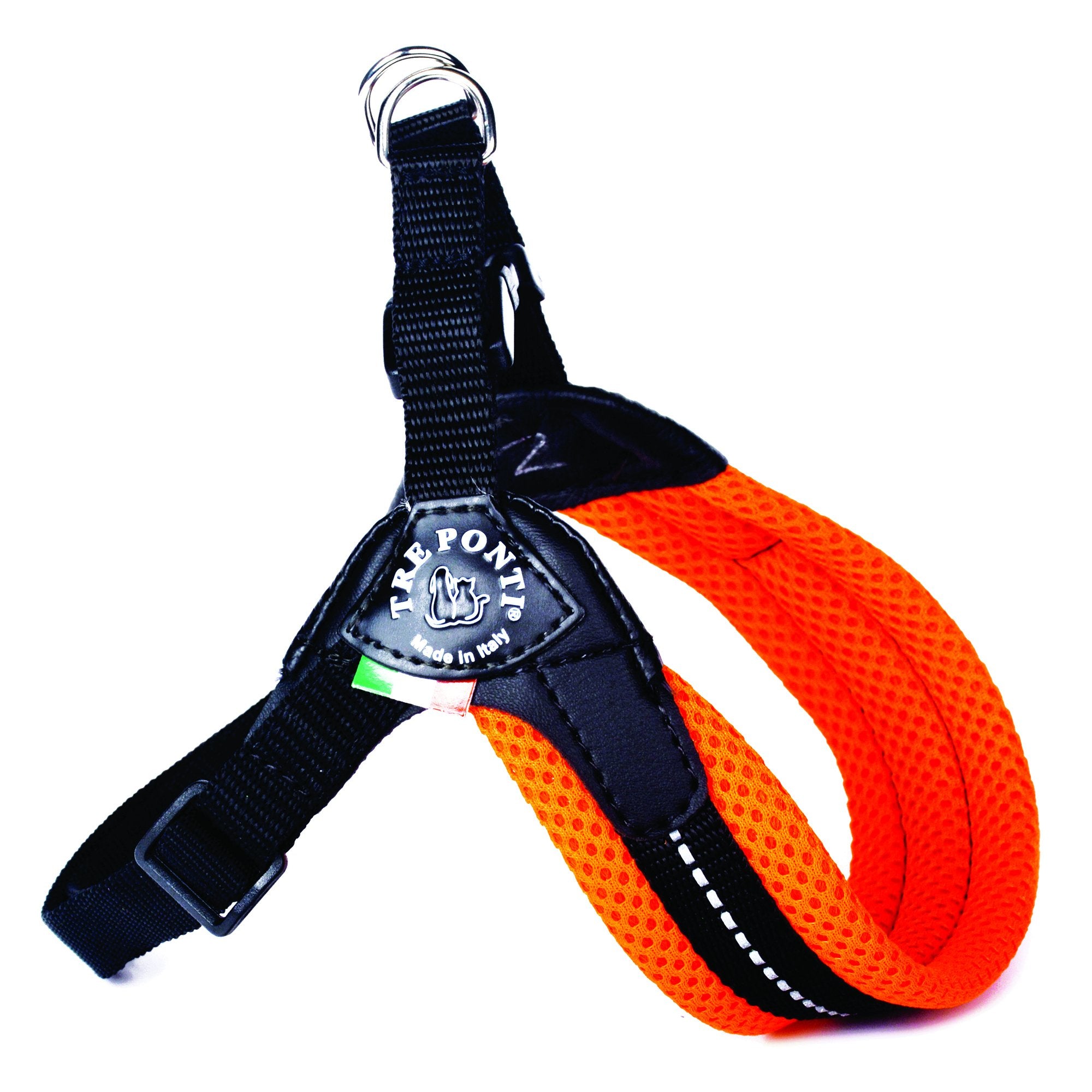 Tre Ponti Easy Fit Fluo Orange Mesh Harness with Adjustable Girth