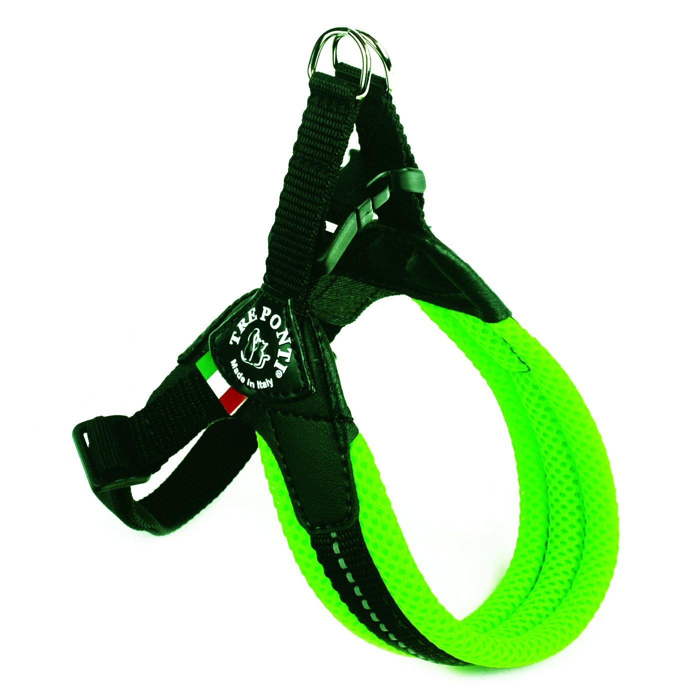 Tre Ponte Easy Fit Fluo Green Mesh Dog Harness with Adjustable Girth