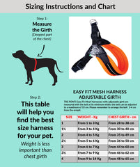Tre Ponte Mesh Dog Harness Size Guide