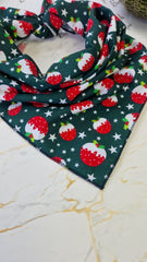 Green Festive Puddings Christmas Dog Bandana