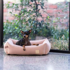 FuzzYard Life Cotton Dog Bed in Soft Blush Pink