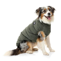FuzzYard Mosman Corduroy Puffer Dog Jacket - Khaki