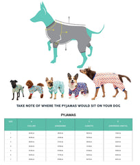 FuzzYard Dog Pyjamas Size Guide