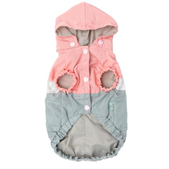 FuzzYard The Seattle Water Resistant Dog Raincoat - Pink and Grey