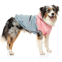 FuzzYard The Seattle Water Resistant Dog Raincoat - Pink and Grey