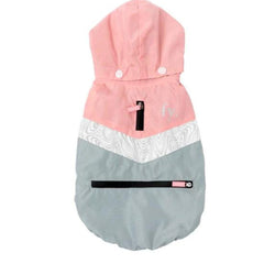 FuzzYard The Seattle Water Resistant Dog Raincoat - Pink and Grey