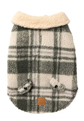 FuzzYard Lumberjack 25 Dog Jacket - Money Green / Cream