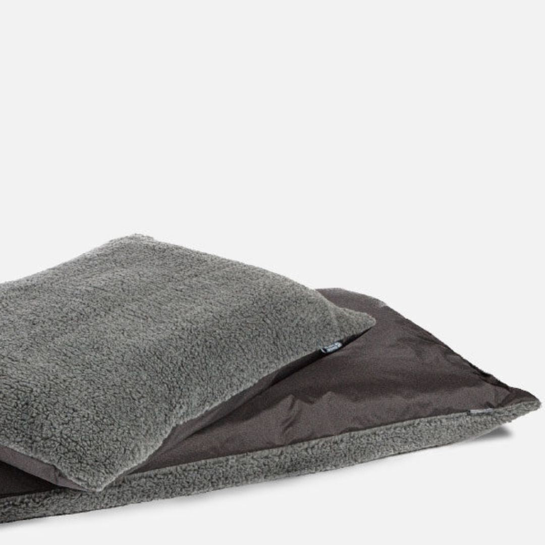 Happy Landings Black/Grey Reversible Waterproof Deep Duvet Dog Bed Spare Cover by Danish Design
