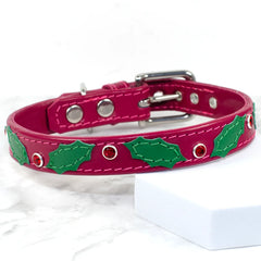 Holly Berry Festive Swarovski Dog Collar