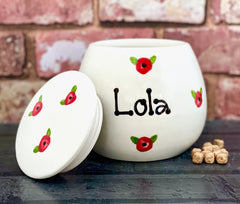 Personalised Poppy Dog Treat Jar