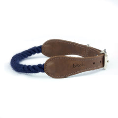 Navy Blue 100% British Wool Dog Collar