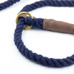 Navy Blue 100% British Wool Dog Slip Lead
