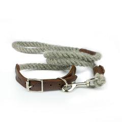 Natural Undyed 100% British Wool Dog Collar and Lead
