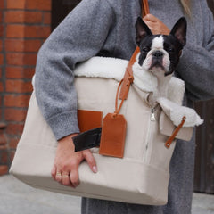 Liiva Beige Dog Carrier & Handbag by Labbvenn