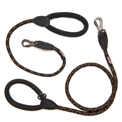 Black And Orange Comfort Collection Padded Dog Leads