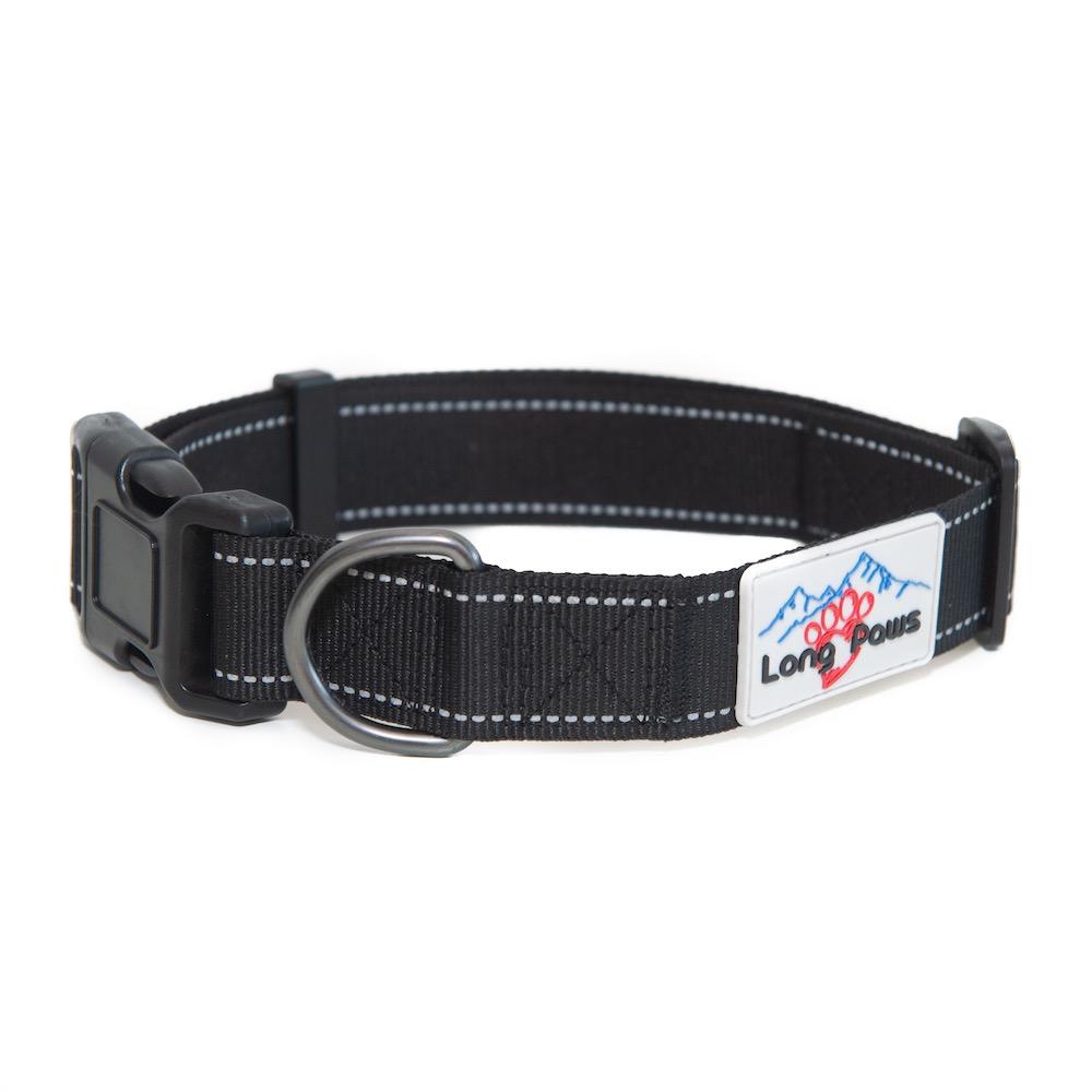 Black Reflective Dog Collar | Long Paws