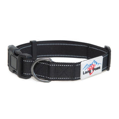 Black Reflective Dog Collar | Long Paws