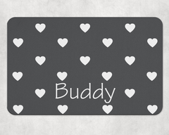 Personalised Pet Bowl Mat Love Pop Design