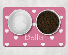 Personalised Pet Bowl Mat Love Pop Design