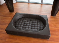 Luxury Faux Leather Cube Dog Bed