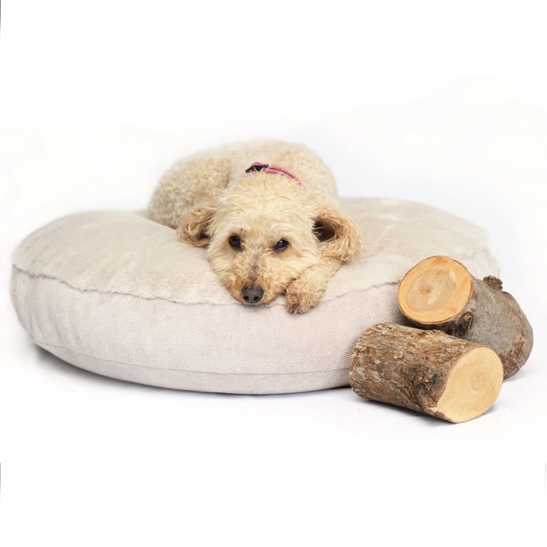 Luxury Soft Sand Round Cushion Dog Bed - Can Be Personalised by Miaboo
