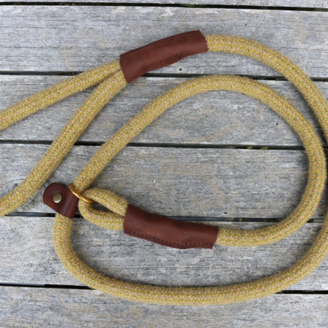 Mustard Tweed 100% British Wool Dog Slip Lead