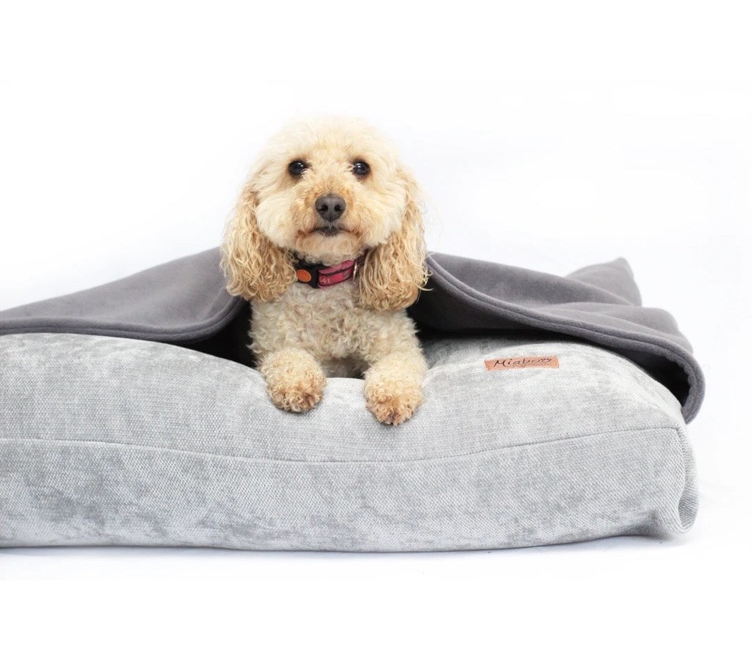 Opulence Burrow Dog Bed In Scandi Grey - Can Be Personalised | Miaboo