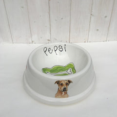 Personalised Angled Ceramic Dog Portrait Bowl
