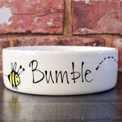 Personalised Busy Bee Dog Bowls | Personalised Dog Bowls