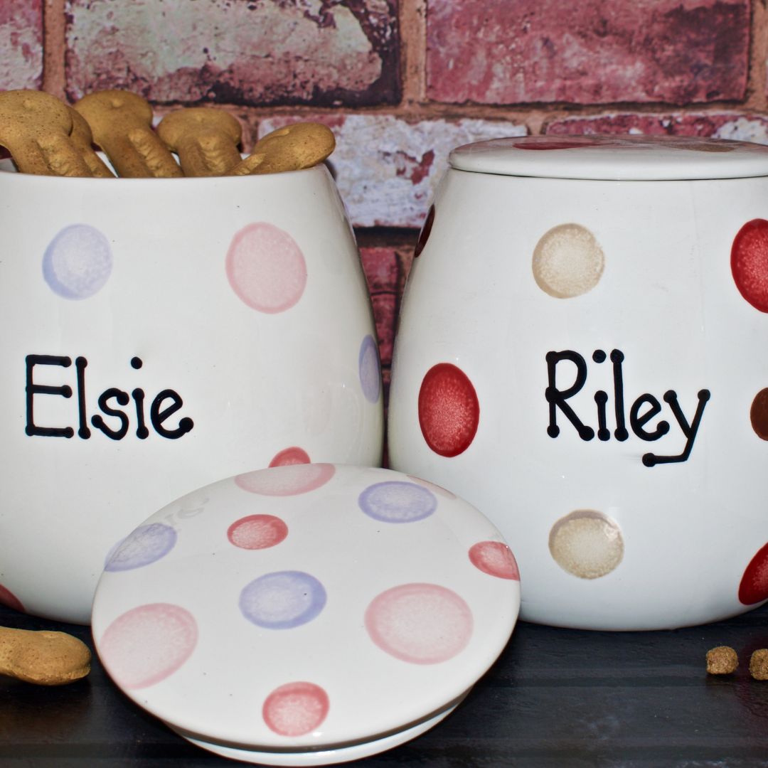 Personalised Ceramic Spotty Treat Jars