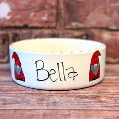 Personalised Christmas Red Gonk Dog Bowls