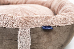 Personalised Cookie Dough Brown Fleece Donut Dog Bed