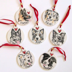 Personalised Dog Portrait Hanging Decorations