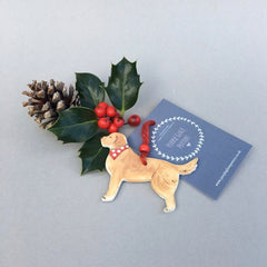 Personalised Handmade Ceramic Dog Christmas Decoration