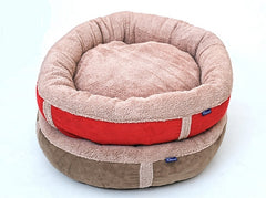 Personalised Red Fleece Donut Dog Bed