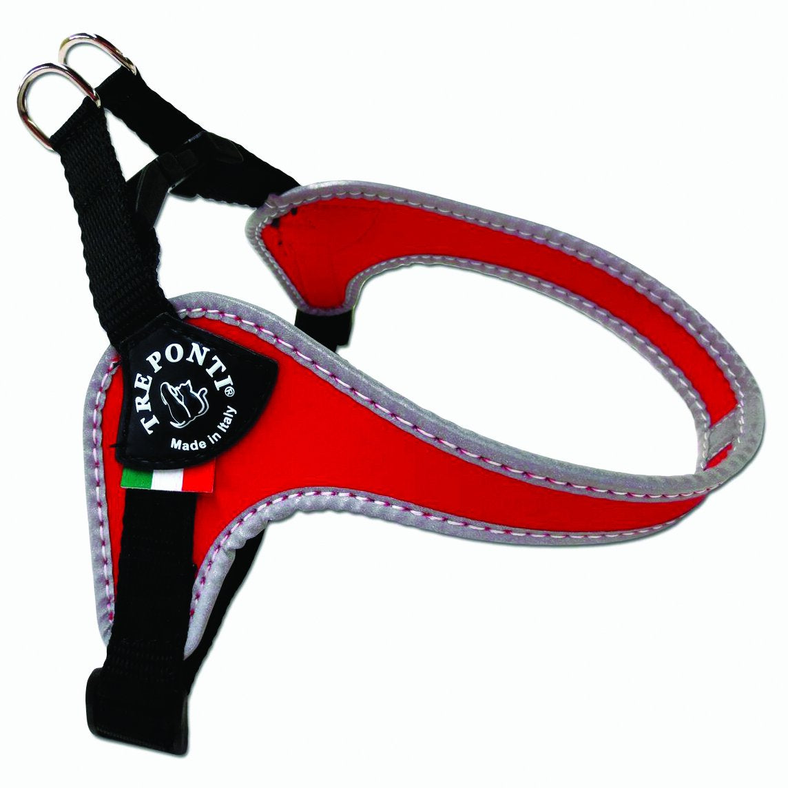 Tre Ponti Easy Fit Red Dog Harness with Adjustable Girth