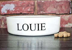 Personalised Classic Font Dog Bowls | Custom Dog Bowls