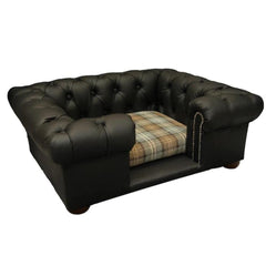 Scott's of London Balmoral Dog Chesterfield Black Faux Leather