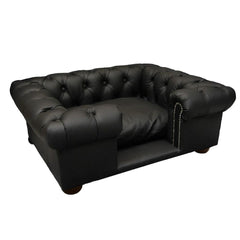 Scott's of London Balmoral Dog Chesterfield Black Real Leather