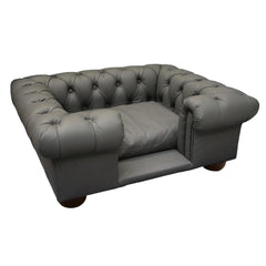 Scott's of London Balmoral Dog Chesterfield Grey Real Leather