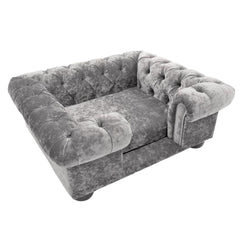 Scott's of London Balmoral Dog Chesterfield Silver Crushed Velvet