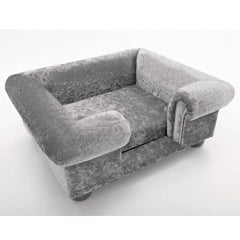 Scott's of London Balmoral Dog Chesterfield Silver Crushed Velvet