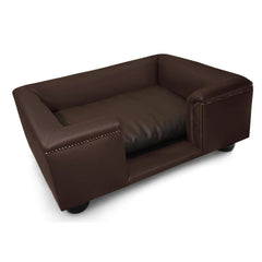 Scott's of London Sandringham Dog Chesterfield Chocolate Brown Faux Leather