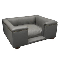 Scott's of London Sandringham Dog Chesterfield Grey Real Leather