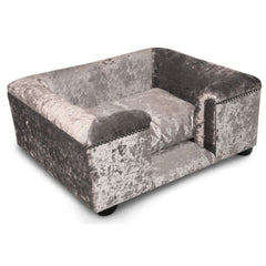 Scott's of London Sandringham Dog Chesterfield Silver Crushed Velvet