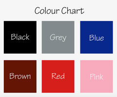Personalised Skinny Font Dog Bowls Colour Chart
