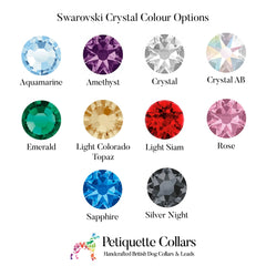 Petiquette dog collar crystal colours