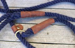 Navy Blue 100% British Wool Dog Slip Lead
